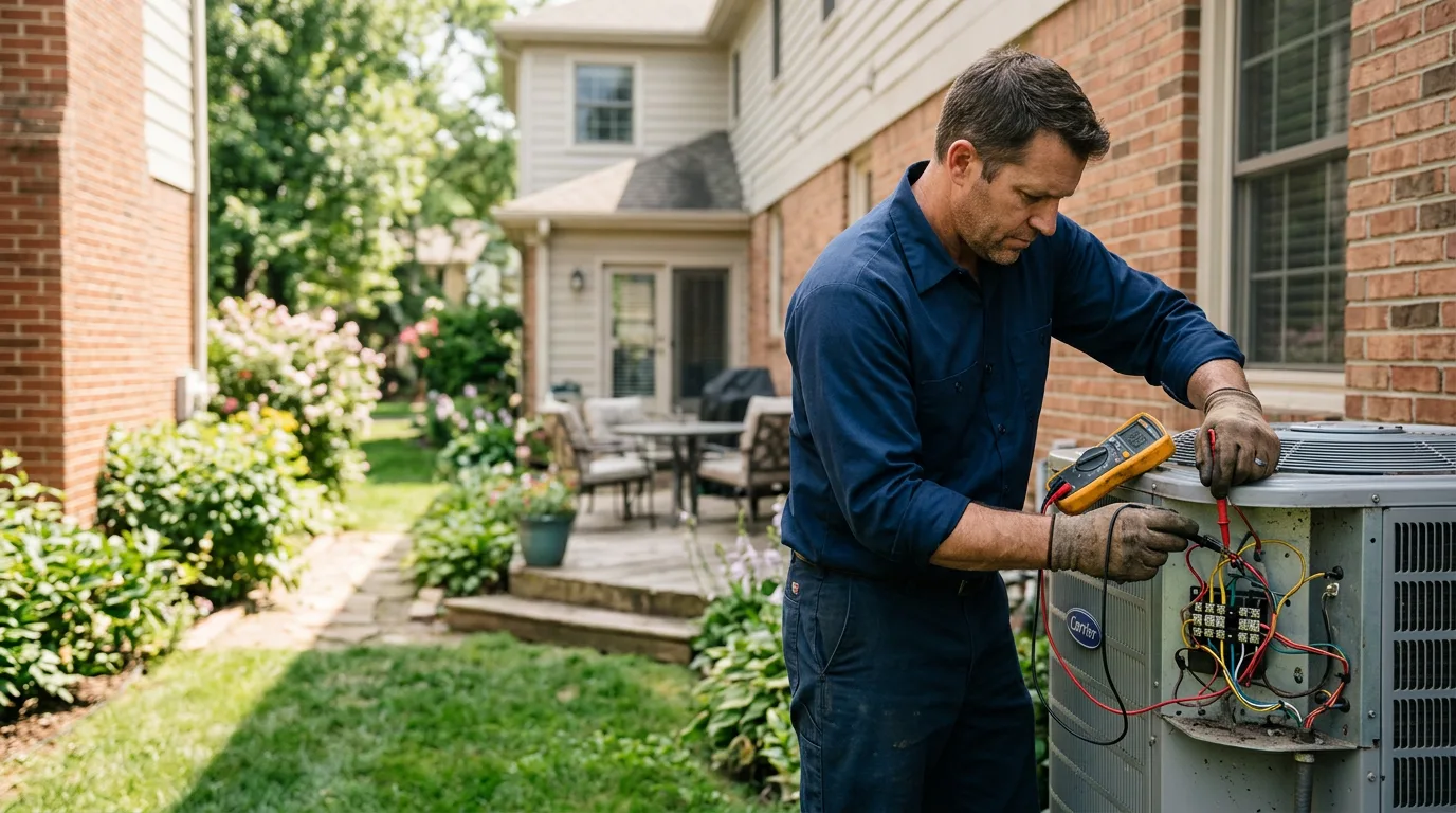 HVAC technician working near Lawton, OK